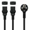 Кабель питания NANOCABLE CEE7-M a 2xC13-H 3 m Чёрный 3 m