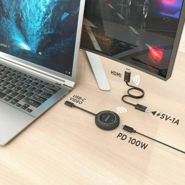 USB-C - HDMI kaapeli Aisens ASWL-H2KC30M004-BK Melns