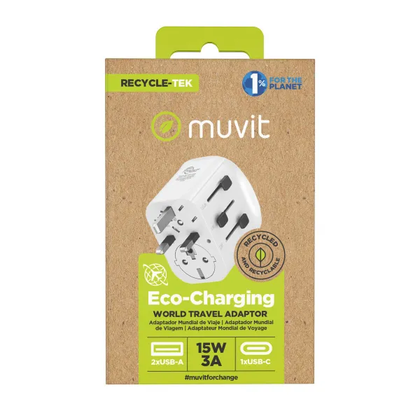 Universal Travel Power Adapter Muvit MCADP0006 White 150 W 15 w