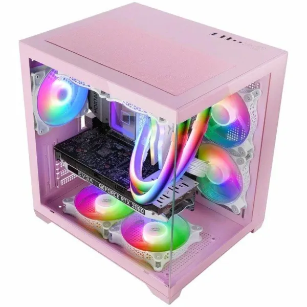 Micro ATX/ITX Midtower Korpus Mars Gaming MCVIEW2P Roosa