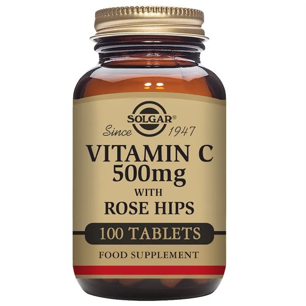 Solgar Vitamin C Rose Hips 500mg 100 Tablets