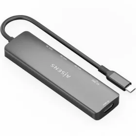 USB-разветвитель Aisens USB-C DOCK 6 EN 1 Серый