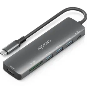 USB-разветвитель Aisens 7 EN 1 Серый 100 W