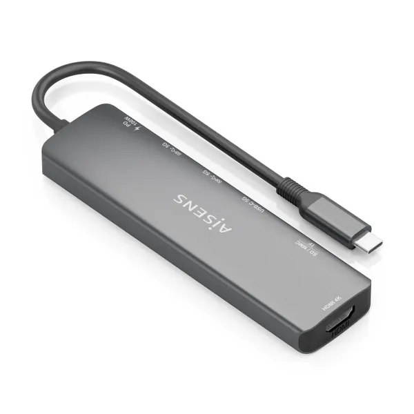 USB Hub Aisens 7 EN 1 Grey 100 W