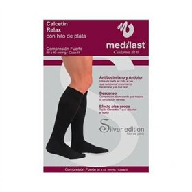 Calcetín Medilast Fuerte Silver Negro Extra Grande