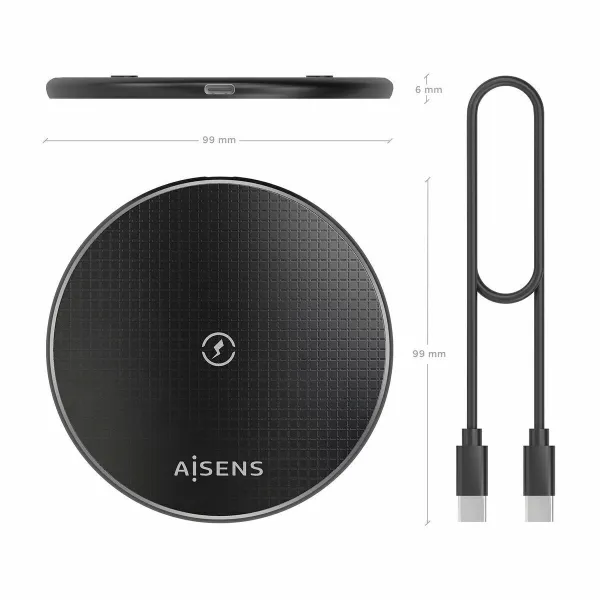 Cordless Charger Aisens ASCH-15W1WC058-BK