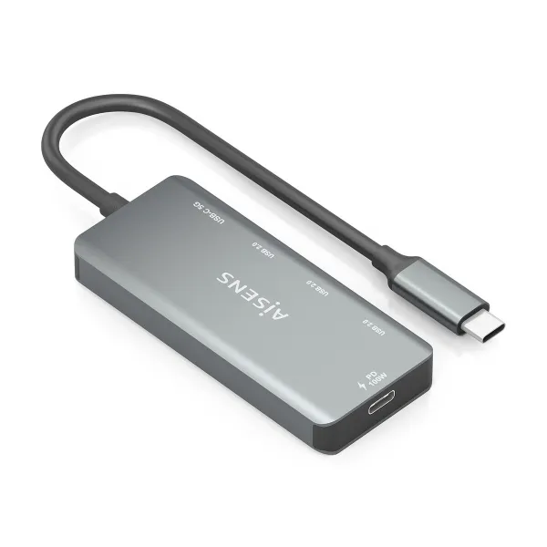USB Hub Aisens CPNT Grey 100 W