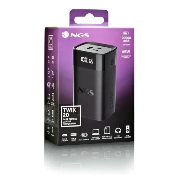 Powerbank NGS NGS TWIX20 Black 20000 mAh