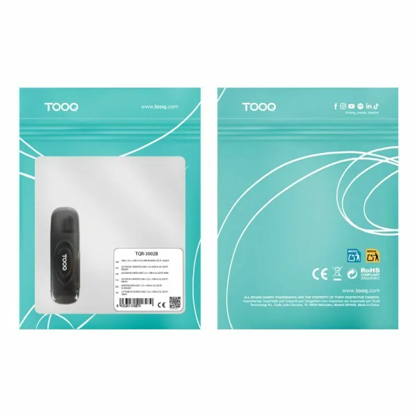 Kortelių skaitytuvas TooQ TQR-3002B Juoda