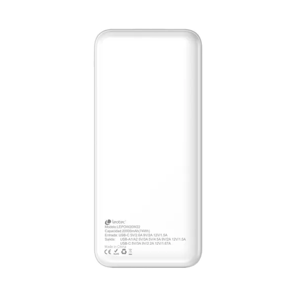 Powerbank LEOTEC LEPOW20W22W Valkoinen 20000 mAh