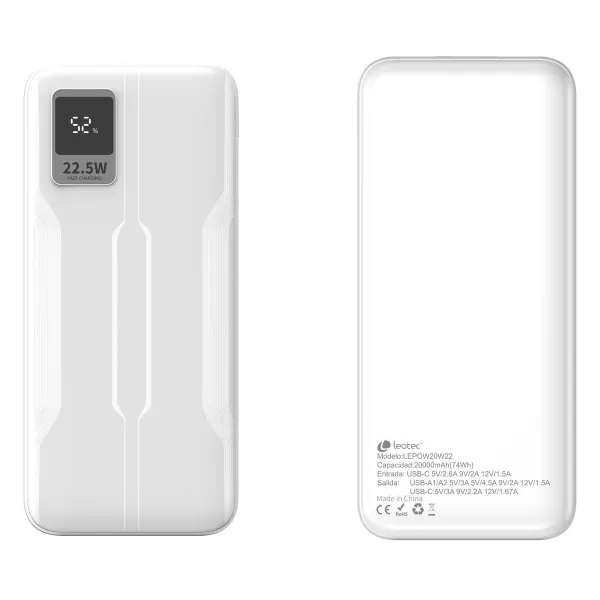 Powerbank LEOTEC LEPOW20W22W Valkoinen 20000 mAh