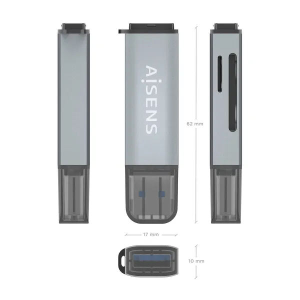 Karšu lasītājs Aisens ASCR-2A09-GR Pelēks