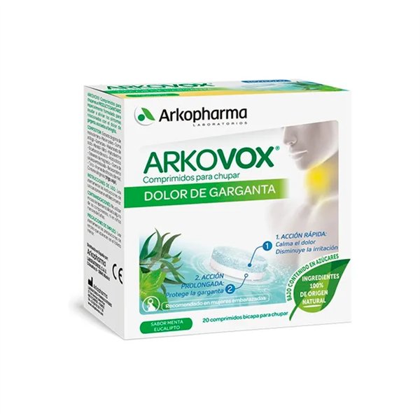Arkopharma Arkovox Sore Throat Mint 20 Tablets 