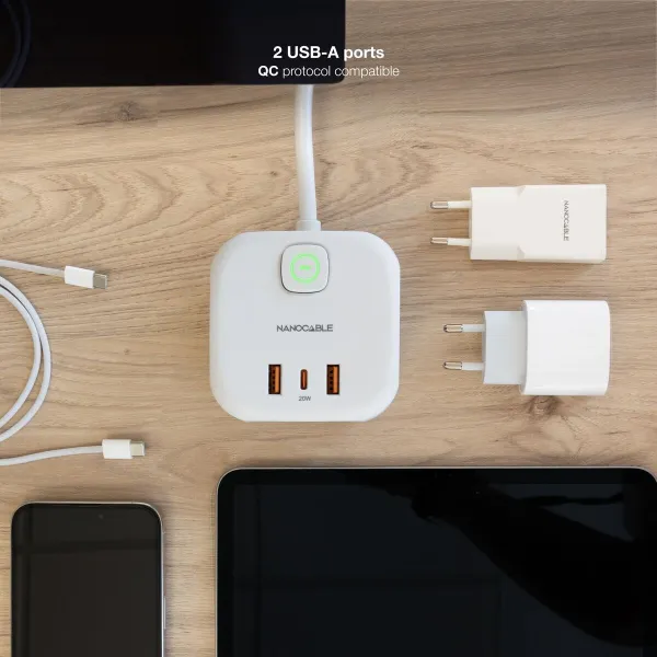 Elektriskā shēma NANOCABLE 10.37.0011 Balts (1,4 m)