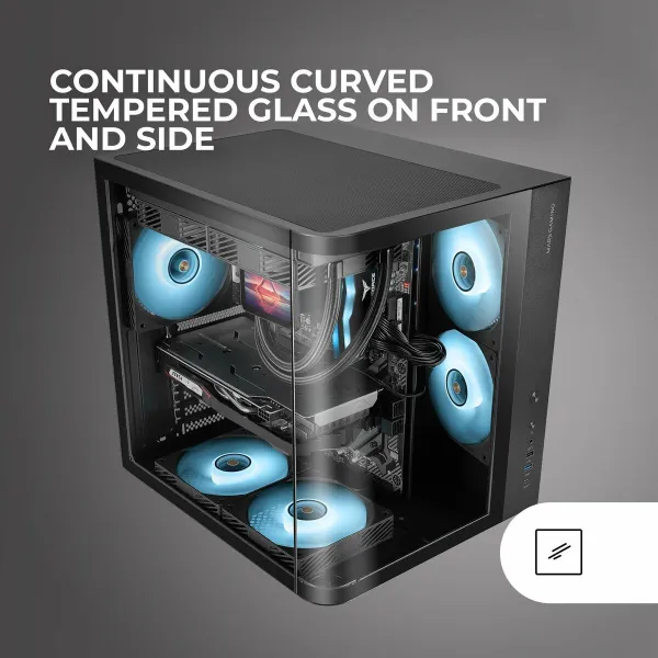 ATX Semi-tower Box Mars Gaming MCCURV Black