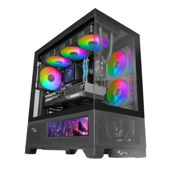 ATX semi-tornikotelo Mars Gaming MCLCDX Musta