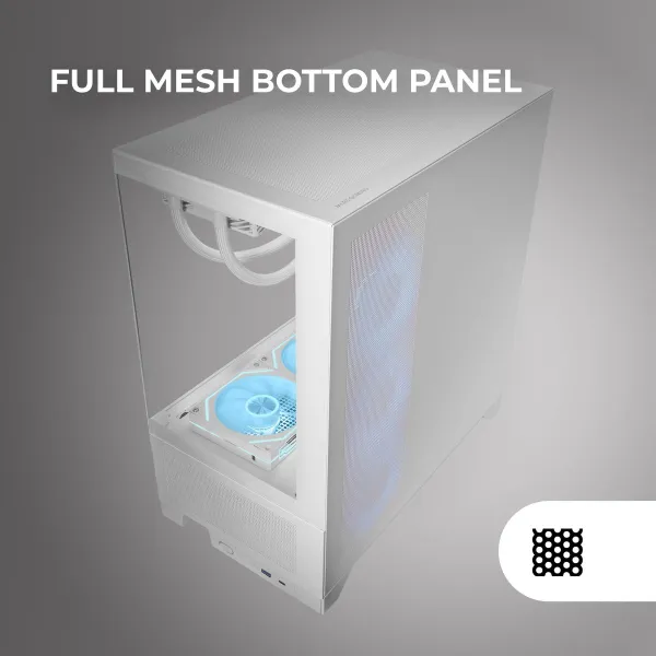 ATX Semi-tower Korpus Mars Gaming MCLCDXW Valge
