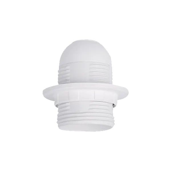 LAMP HOLDER WITH PLASTIC COVER AND RING E27 WHITE