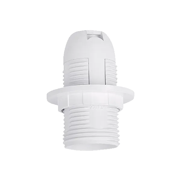 LAMP HOLDER WITH PLASTIC COVER AND RING E14 WHITE