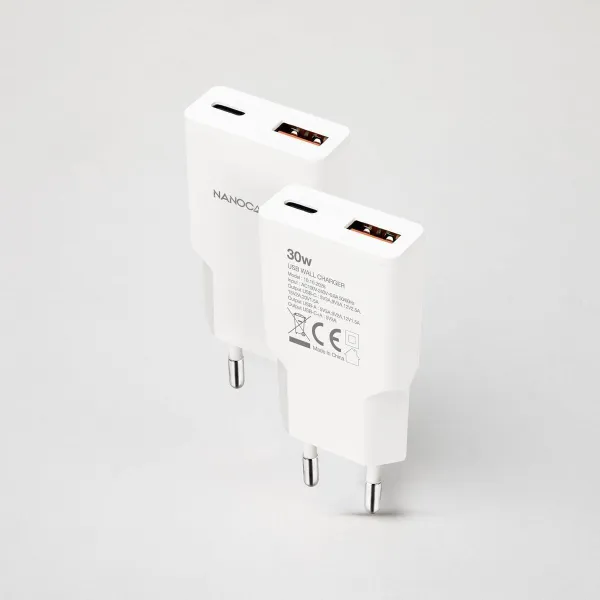 Sieninis įkroviklis NANOCABLE 10.10.2028 Balta 30 W