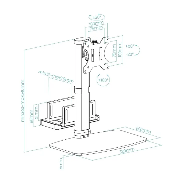 Monitors TooQ DB1128TN-B 17" 6 Kg