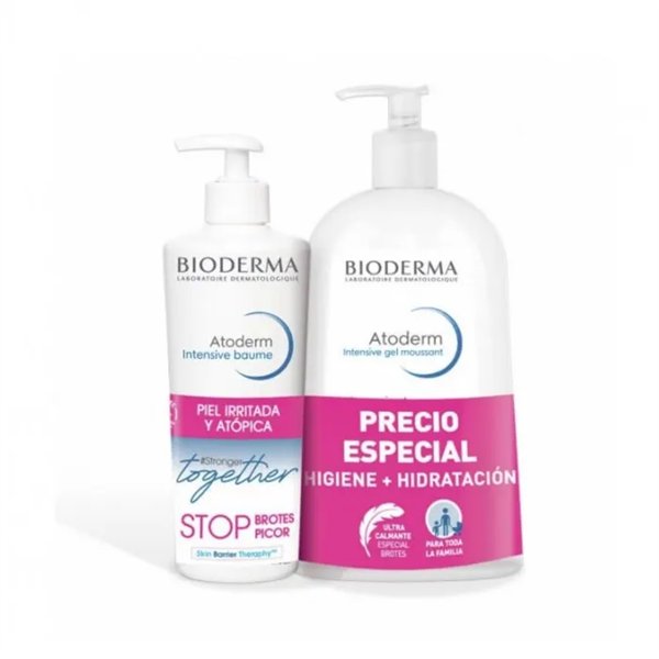 Bioderma Atoderm Intensive Baume 500ml+Atoderm Intensive Gel Moussant 1000ml Set 2 Pieces
