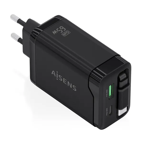 Wall Charger Aisens ASCH-65W3P071-BK Black