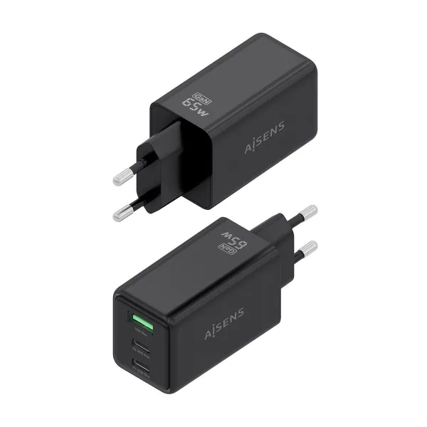 Wall Charger Aisens ASCH-65W3P073-BK Black 65 W