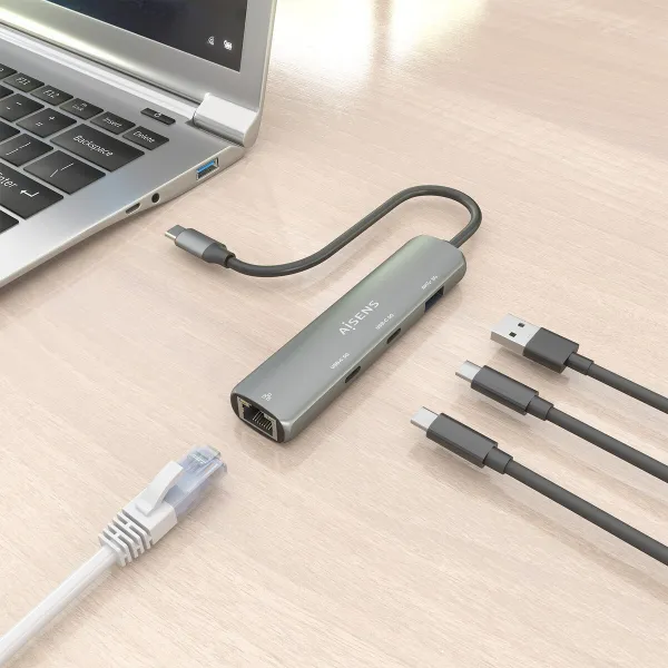 USB-разветвитель Aisens ASUC-4P040-GR Серый