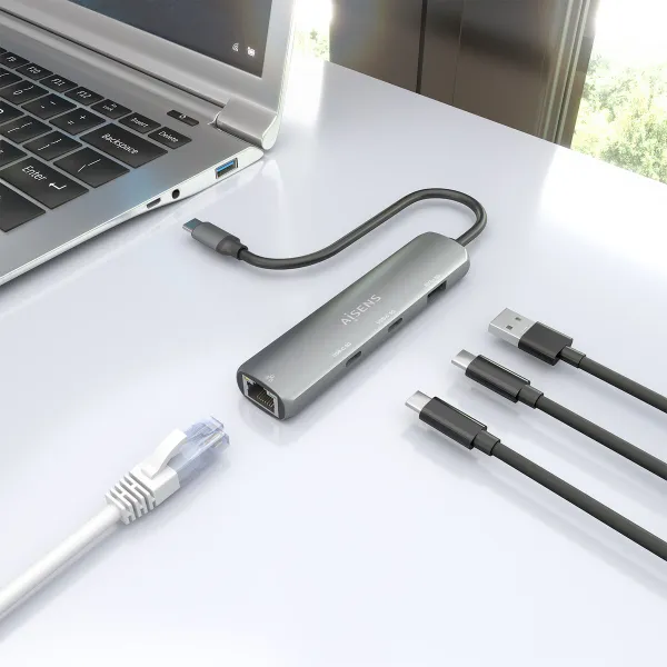 USB-разветвитель Aisens ASUC-4P040-GR Серый