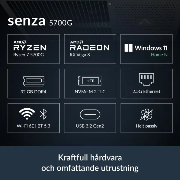 Stalinis kompiuteris Arctic ACPCC00002A 32 GB RAM 1 TB SSD AMD Ryzen 7 5700G