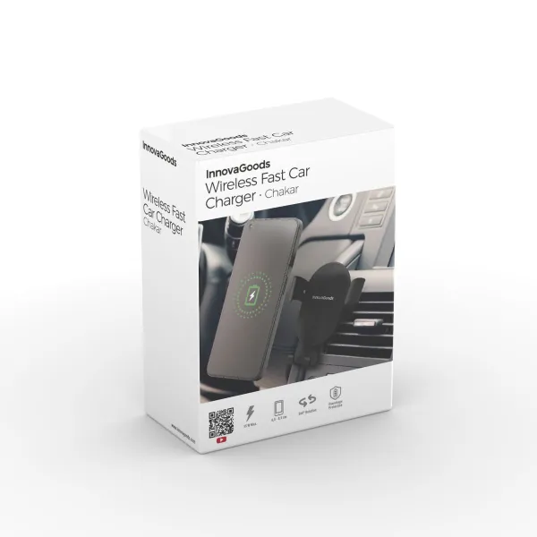 Juhtmevaba kiirlaadimise telefonihoidik autodele Chakar InnovaGoods Must 15 W (Renoveeritud B)