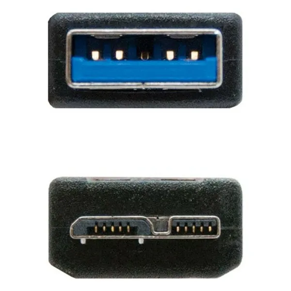 USB 3.0 A - Micro USB B kabelis NANOCABLE 10.01.110-BK
