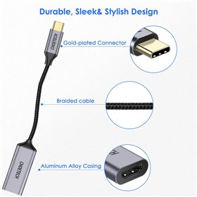 Adapter Choetech HUB-H10 4K 60Hz USB-C to HDMI gray