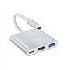 Adapter Hoco HB14 Type-C to USB-A+HDMI+Type-C silver