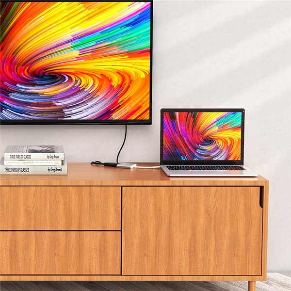 Adapter Hoco HB14 Type-C to USB-A+HDMI+Type-C silver