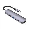 Adapter HB28 Type-C multi-function converter HDMI+USB3.0+USB2.0+SD+TF+PD grey