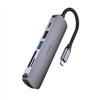 Adapter HB28 Type-C multi-function converter HDMI+USB3.0+USB2.0+SD+TF+PD grey