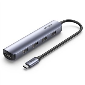 Adapter Ugreen CM417 USB-C to 4xUSB-A + HDMI gray
