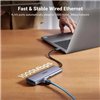 Adapteris Ugreen CM498 USB-C to 2xUSB-A + USB-C + HDMI + SD/TF + PD pilkas