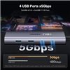 Adapteris Ugreen CM498 USB-C to 2xUSB-A + USB-C + HDMI + SD/TF + PD pilkas