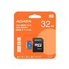 Atminties korta ADATA microSD 32GB (MicroSDHC UHS-I Class 10 U1) + SD adapter
