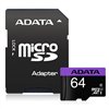 Atminties korta ADATA microSD 64GB (UHS-I Class 10) + SD adapter