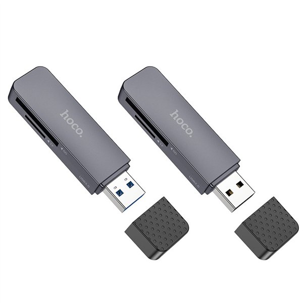 Memory card reader Hoco HB45 2-in-1 USB2.0 grey