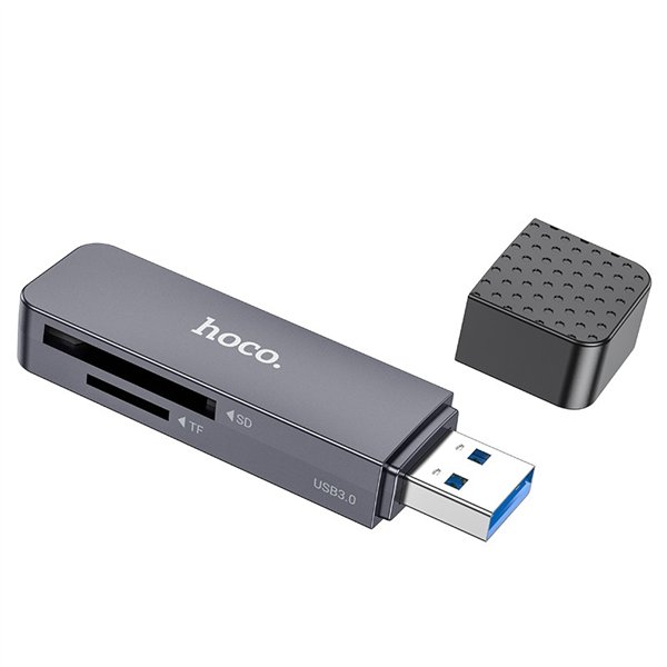 Memory card reader Hoco HB45 2-in-1 USB2.0 grey