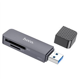 Memory card reader Hoco HB45 2-in-1 USB3.0 grey