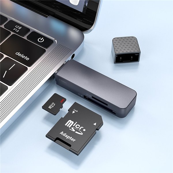Memory card reader Hoco HB45 2-in-1 USB3.0 grey