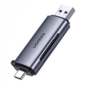 Memory card reader Ugreen CM185 USB-A 3.0/USB-C 3.1 to TF/SD (50706) grey