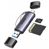 Atminties kortelių skaitytuvas Ugreen CM185 USB-A 3.0/USB-C 3.1 to TF/SD (50706) pilkas