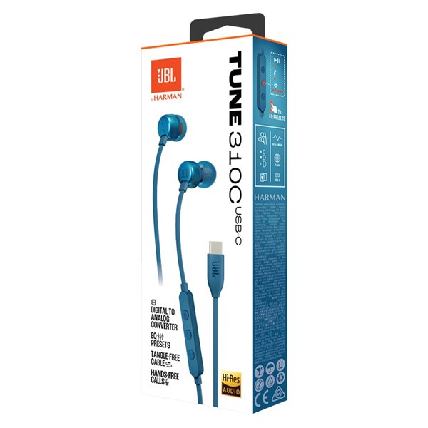 Headphones JBL Tune 310C USB-C blue